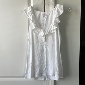 Lilly Pulitzer White Ruffle Tank Top Size Medium